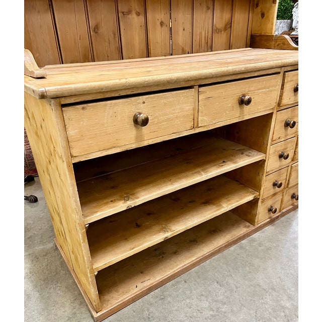 Antique English Pine Stepback Hutch For Sale - Image 9 of 12