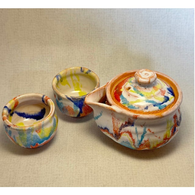 Early 21st Century Hagi Ware Hōhin Teapot and Cups by Seki Taian, Set of 3 For Sale - Image 5 of 5