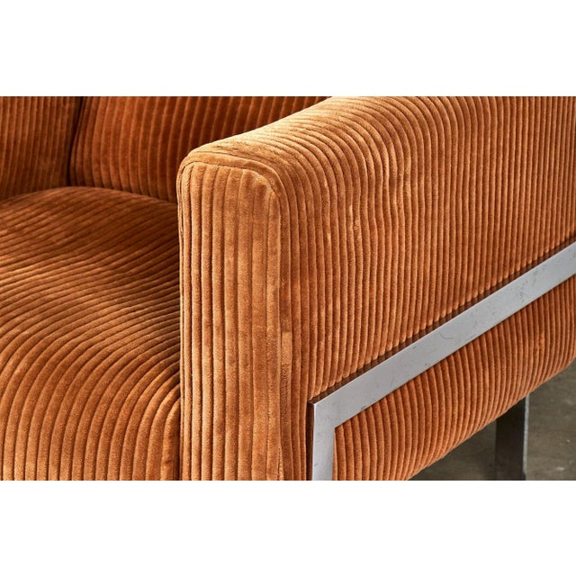 Orange Milo Baughman for Thayer Coggin Flatbar Lounge Chairs, 1970 For Sale - Image 8 of 10