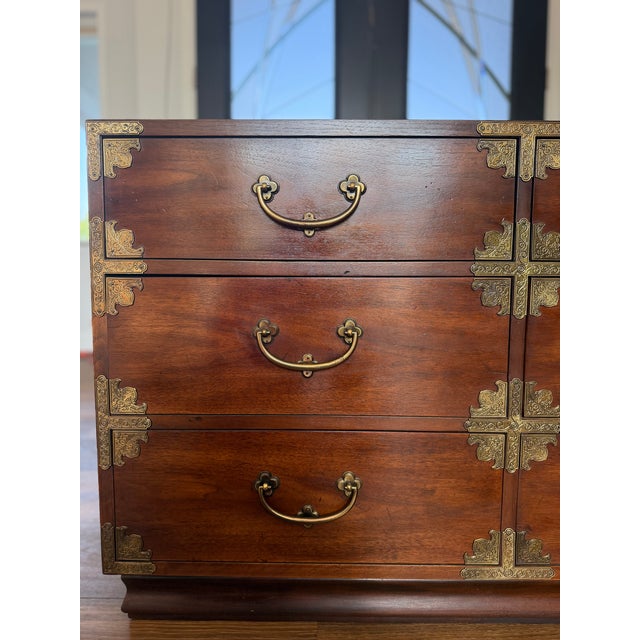Vintage Rare Henredon "Mont" Collection Pan-Asian Double Dresser For Sale - Image 10 of 13