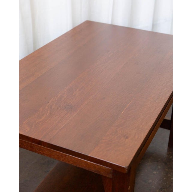 Gustav Stickley Mission Oak Arts & Crafts Writing Desk or Library Table, Circa 1900 For Sale - Image 10 of 18