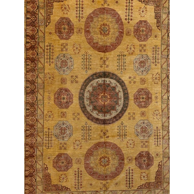 Wool pile genuine hand made Khotan Style rug -