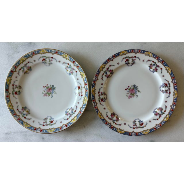 Vintage Meito China Hand Painted Floral Dinner Plates - Set of 6 For Sale In Austin - Image 6 of 12