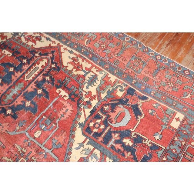 Folk Art Zabihi Collection Pictorial Animal Figure Antique Persian Serapi Carpet - 11'1" x 15'1" For Sale - Image 3 of 18