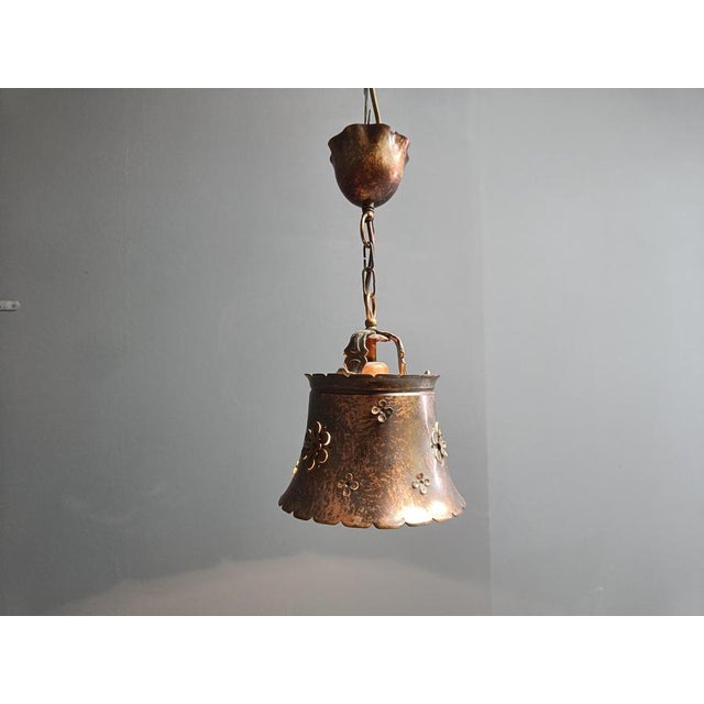 Brutalist Copper Pendant Light, 1970s For Sale - Image 13 of 15