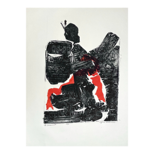 Vintage Abstract Expressionist Etching Original Print by Sylvia T. Gavurin