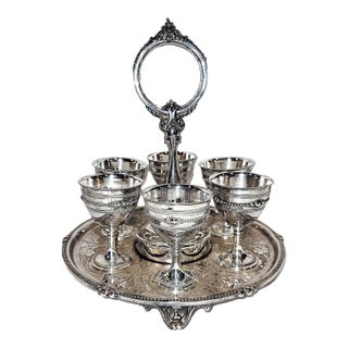19c Silver Plate Egg Server For Sale