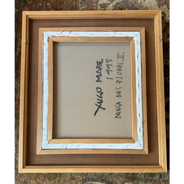 Vibrant paintings by brazilian/japaneser painter Yugo Mabe. 1995. In wooden frames - set of 4.