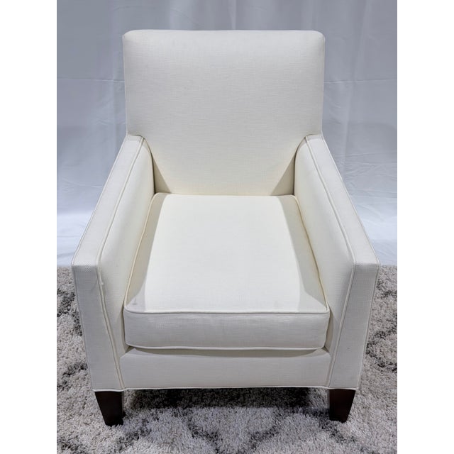 Lee Industries Late 20th Century Lee Industries Faux Silk Cream Lounge Chair For Sale - Image 4 of 11