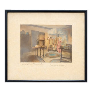 Early 20th Century Wallace Nutting Hand-Colored Photograph “Proud as a Peacock” – Signed Colonial Interior Scene For Sale