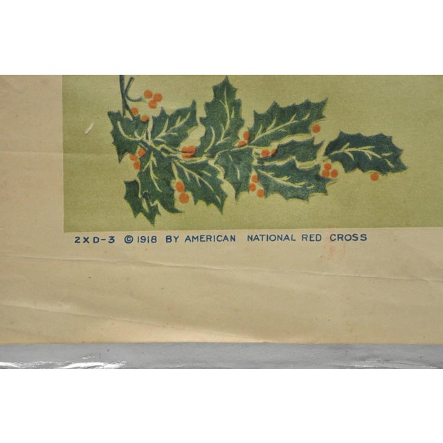 Original Vintage 1918 Wwi Harrison Fisher Poster Red Cross Christmas Roll Call For Sale - Image 9 of 16