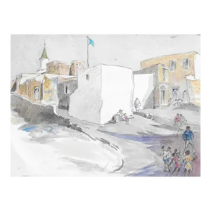 Ivy Attwell Tripoli Kasbah Watercolor