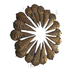 Vintage Department 56 Hanging Brass Ice Cream Cone Ornaments- Set of 18