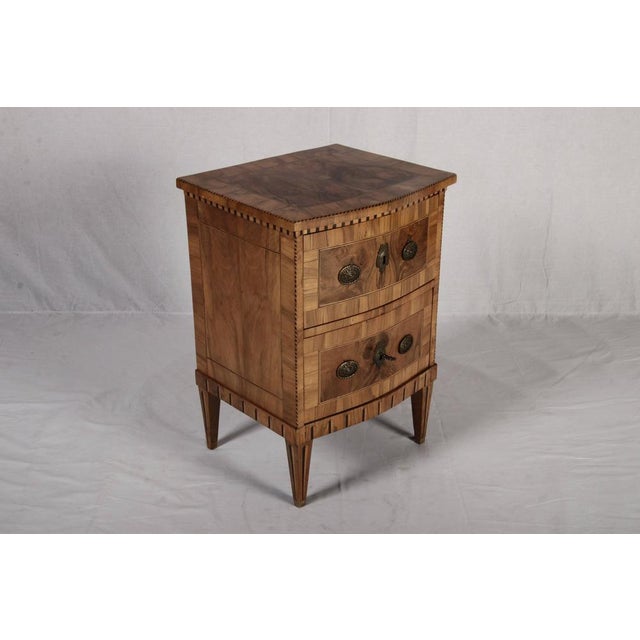 Brown Small Antique Baroque Louis XVI Chest of Drawers in Walnut, 1780 For Sale - Image 8 of 18