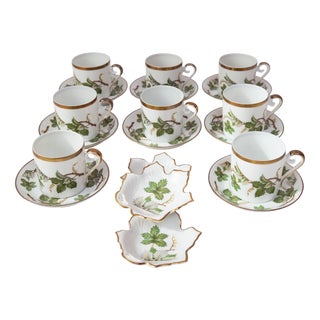 Swedish Vinranka Coffee Service for 8 in Porcelain from Hackefors, 1970s, Set of 19 For Sale