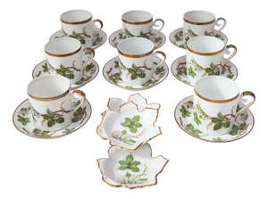 Swedish Vinranka Coffee Service for 8 in Porcelain from Hackefors, 1970s, Set of 19