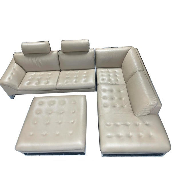 Animal Skin 2010s Roche Bobois 'Improviste' Modular Sectional Sofa With Ottoman - 5 Pieces For Sale - Image 7 of 10