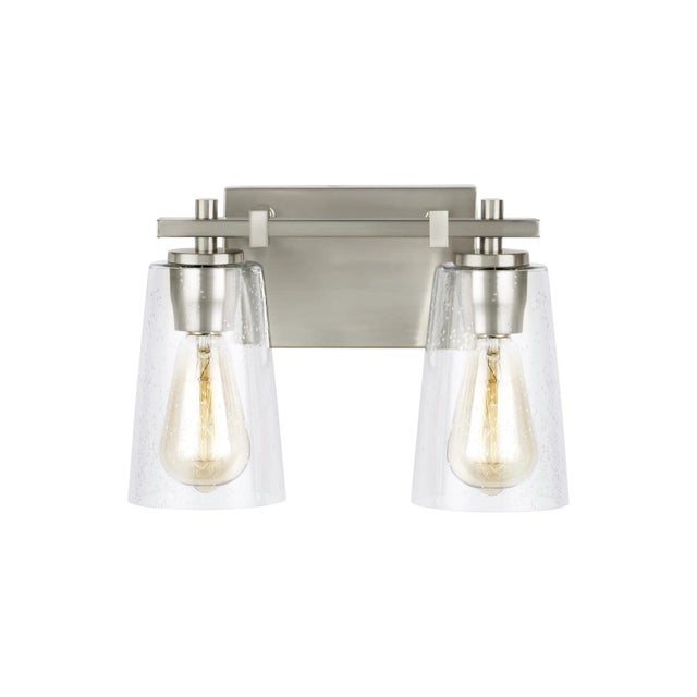 Sean Lavin by Visual Comfort Studio Mercer 2-Light Vanity, Satin Nickel For Sale - Image 4 of 4