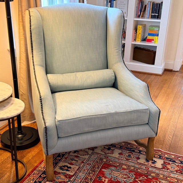Blue Rh French Baroque Wingback For Sale - Image 8 of 8