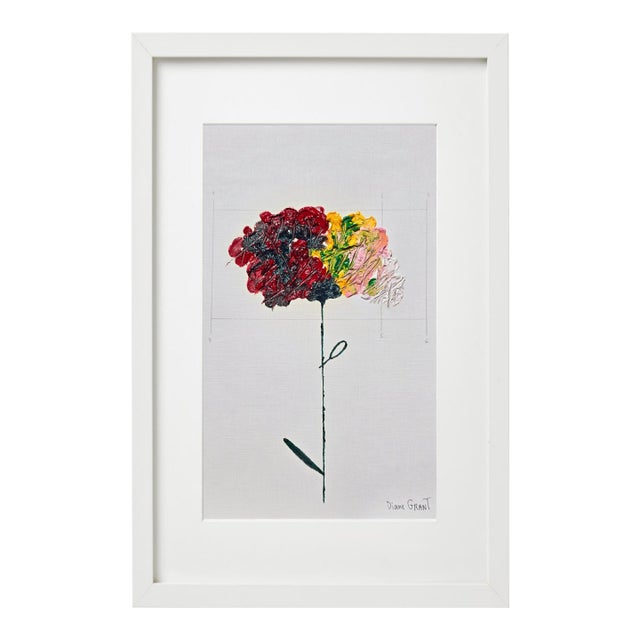 Framed Organic Modern Minimalist Flower Study | Botanical Painting | Herbarium Wall Art For Sale
