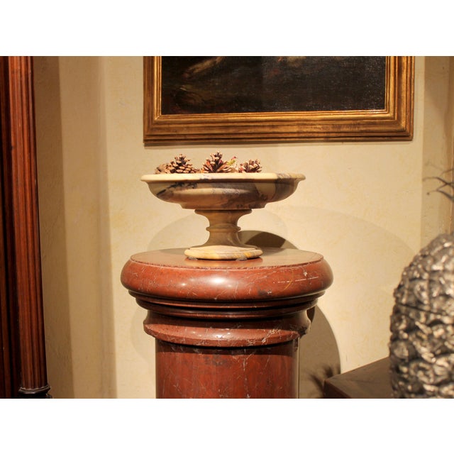 Italian 19th Century Neoclassical Marble Bowl on Pedestal or Tazza Centerpiece For Sale - Image 6 of 17