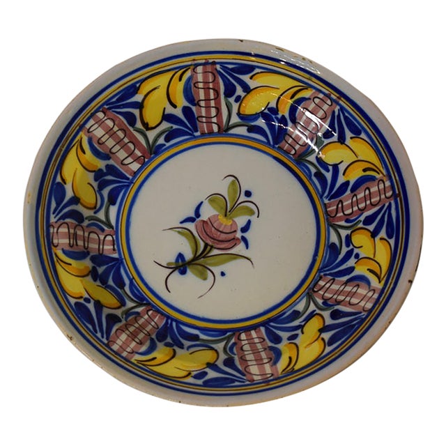 19th-Century French Faience Round Bowl For Sale