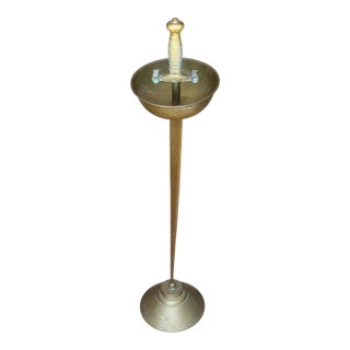 Art Deco Italian Bronze Sword Ashtray Stand For Sale