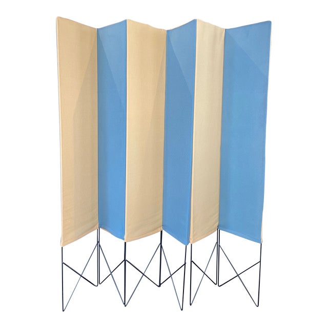 Dazzling Mid Century Modern Folding Privacy Screen For Sale