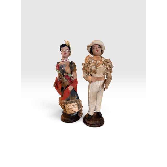 1939 Cuban Handmade Rumba Dancers & Orchestra Folk Art Dolls by D. P. Ware – Set of 6 For Sale - Image 4 of 12