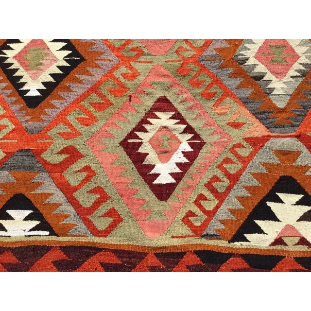 Burnt Orange Bohemian Kilim Rug - 68" X 109" For Sale - Image 6 of 11