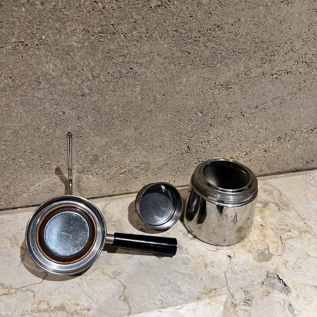 Silver 1970s Alimenti Stovetop Italian Espresso Coffee Maker Steamer For Sale - Image 8 of 8