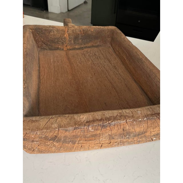 Wood Antique French Hand-Hewn Wood Dough Trough For Sale - Image 7 of 12