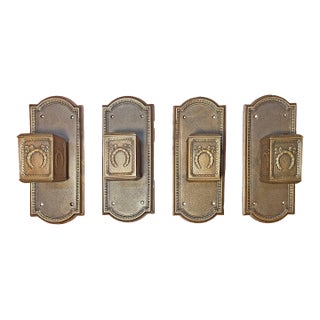 Antique Bronze Two-Bulb Wall Sconces - Set of 4 For Sale