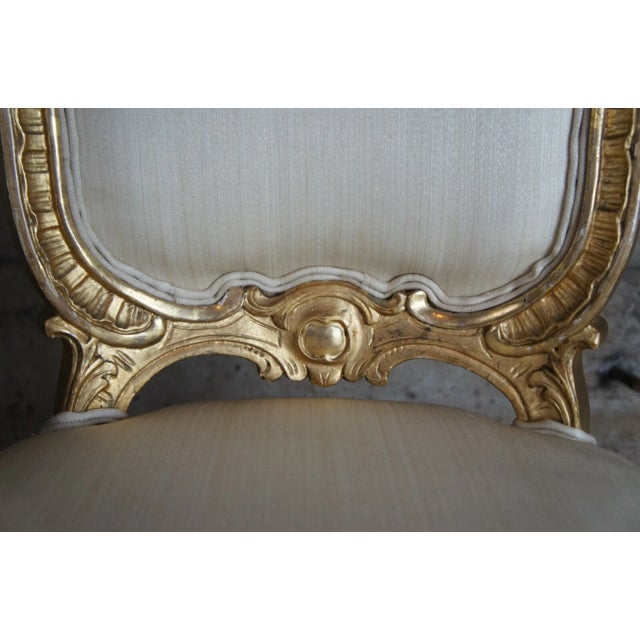 8 Antique Swedish 18th Century Baroque French Louis XV Rococo Gilt Dining Chairs For Sale - Image 4 of 10