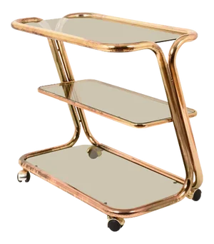 Mid-Century Italian Brass and Smoked Glass Bar Cart from Morex, 1970s