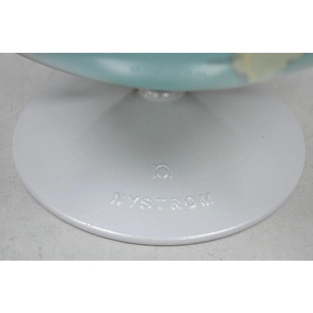 Metal Vintage Nystrom 16" Large Sculptural Relief Classroom Double Axis World Globe For Sale - Image 7 of 17