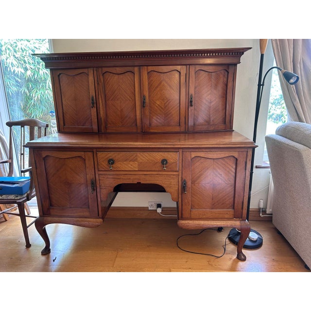 Antique French Walnut 2-Part Buffet with Sideboard, Early 20th Century For Sale - Image 3 of 16