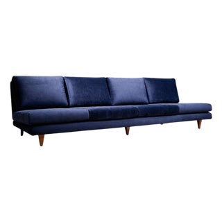 Four-Seat Brazilian Modern Sofa in Hardwood by Joaquim Tenreiro, Brazil, 1950s For Sale