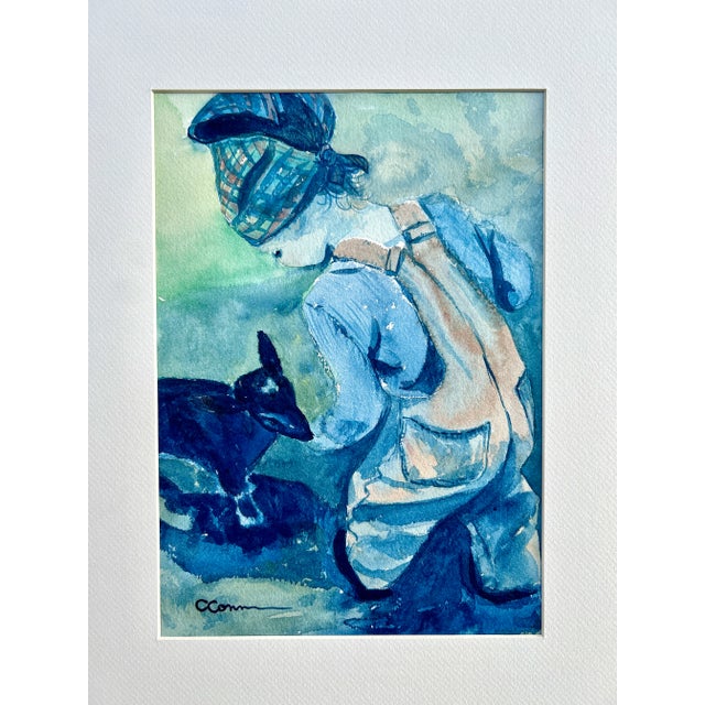 2020s Giclee Fine Art PrintnWatercolor Fine Art Painting “Farm Kids” For Sale - Image 5 of 5