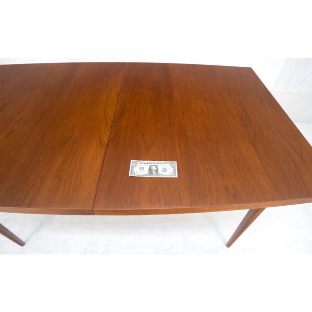 Mid-Century Modern Danish Mid Century Modern Teak Boat Shape Dining Table w/ 3 12" Leaves MINT For Sale - Image 3 of 17