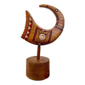 Modernist Hand-Carved Wood Sculpture, Mid-20th Century