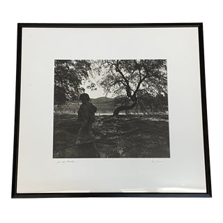 Vintage Black & White Photograph "In the Garden" Wine Country Scene For Sale