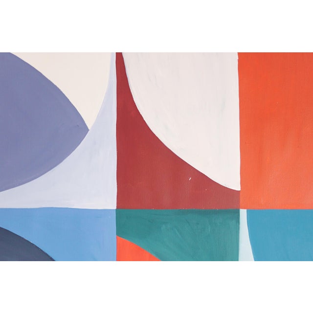 Abstract 2026, Abstract Geometric Tiles, Bauhaus Landscape, Representation of Nine Skies, Acrylic Paint on Watercolor Paper by Natalia Roman For Sale - Image 3 of 8