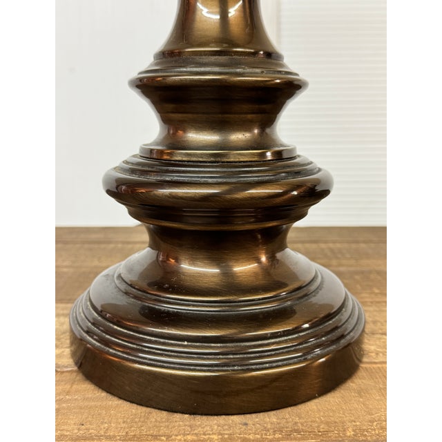 Traditional Turned Dark Bronzed Table Lamps, Pair For Sale - Image 10 of 12