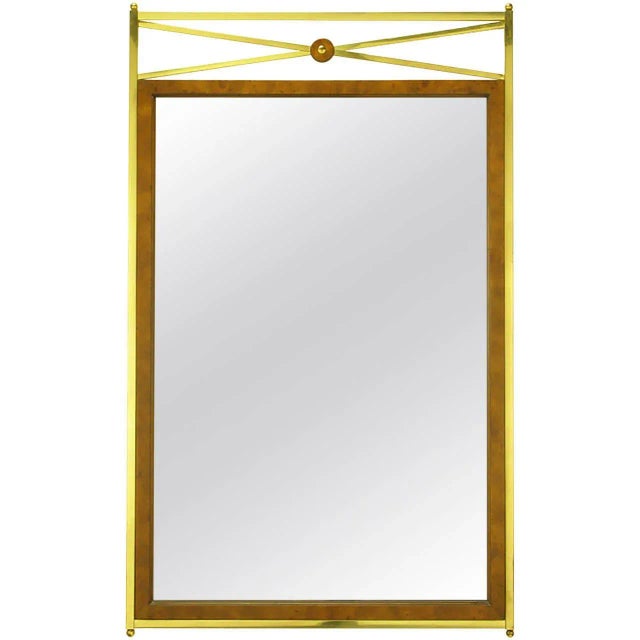 Early Mastercraft Brass and Burl Empire Revival Mirror For Sale In Chicago - Image 6 of 6