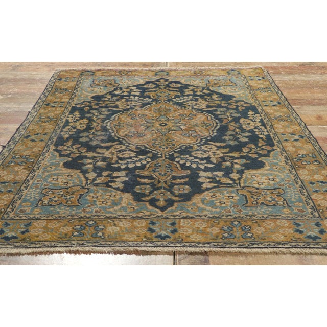 Textile Antique Persian Tabriz Rug 0'403 X 06'00 For Sale - Image 7 of 9