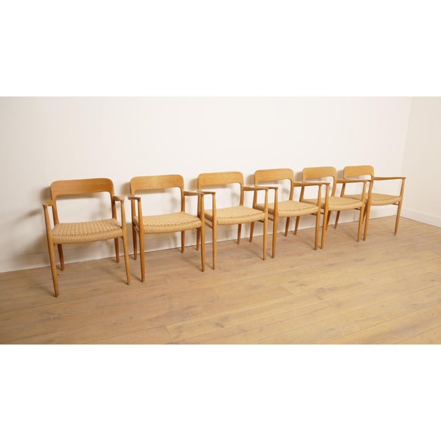 Mid-Century Modern Model 56 Dining Chairs in Oak by Niels Otto (N. O.) Møller for J.L. Møllers, Set of 6 For Sale - Image 3 of 15