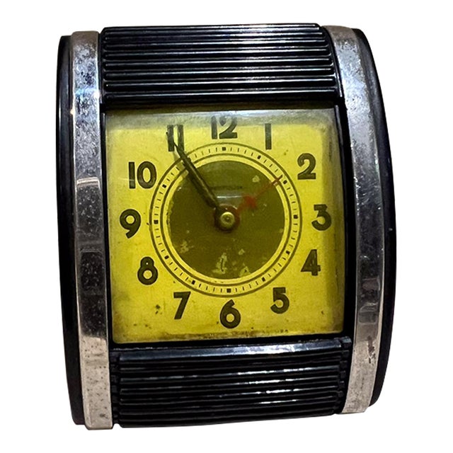 1950s Westclox Art Deco Travel Clock Nonworking For Sale