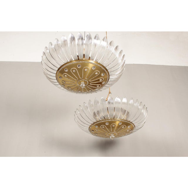 Metal Large Chandeliers, 1940s, Set of 2 For Sale - Image 7 of 18