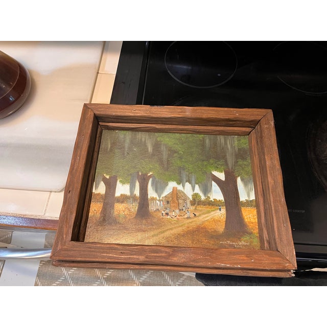 Alvin Thomas Outlaw Original Southern Lowcountry Cabin Oil Painting, 2000 For Sale - Image 4 of 9